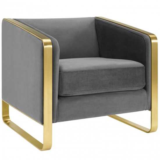 Visualize Accent Club Lounge Performance Velvet Armchair