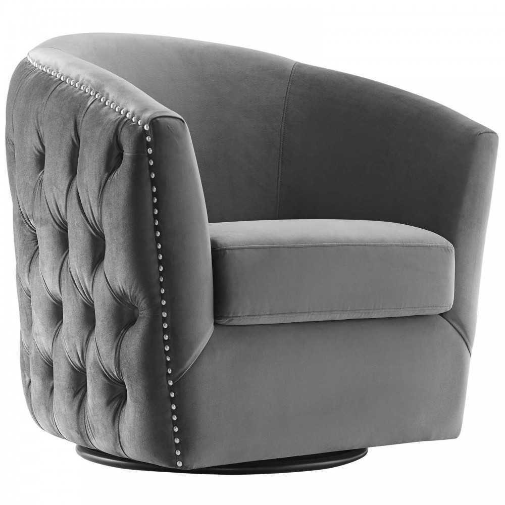 Rogue Swivel Performance Velvet Armchair