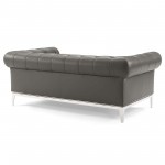 Idyll Tufted Button Upholstered Leather Chesterfield Loveseat