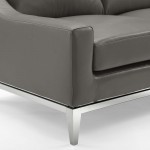 Harness 64" Stainless Steel Base Leather Loveseat