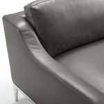 Harness 64" Stainless Steel Base Leather Loveseat