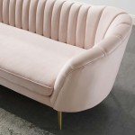 Opportunity Vertical Channel Tufted Curved Performance Velvet Sofa