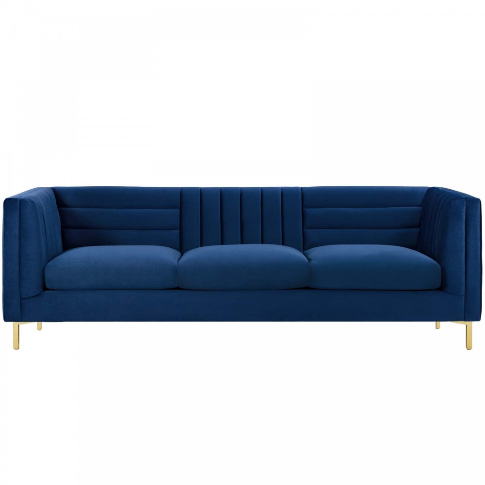 Ingenuity Channel Tufted Performance Velvet Sofa