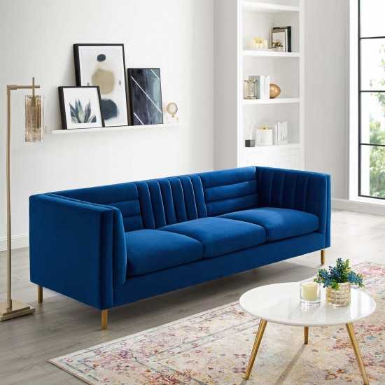 Ingenuity Channel Tufted Performance Velvet Sofa