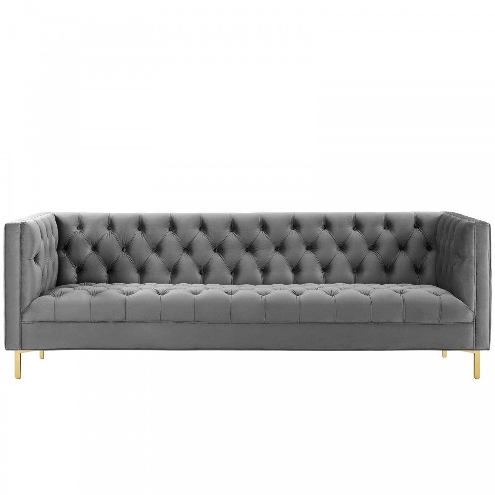 Delight Tufted Button Performance Velvet Sofa