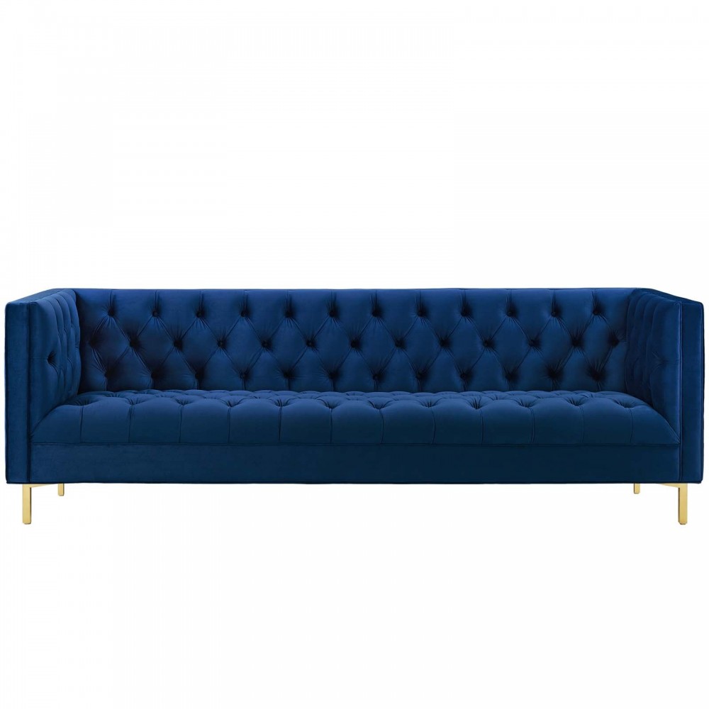 Delight Tufted Button Performance Velvet Sofa Delight Tufted Button Performance Velvet Sofa