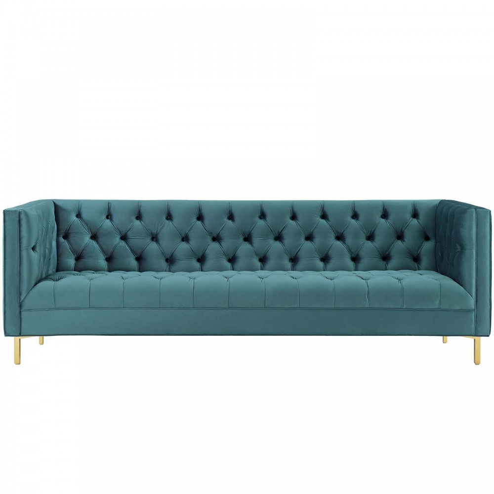 Delight Tufted Button Performance Velvet Sofa Delight Tufted Button Performance Velvet Sofa