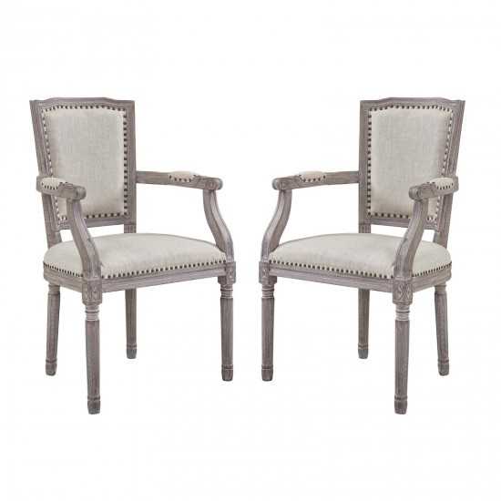 Penchant Dining Armchair Upholstered Fabric Set of 2