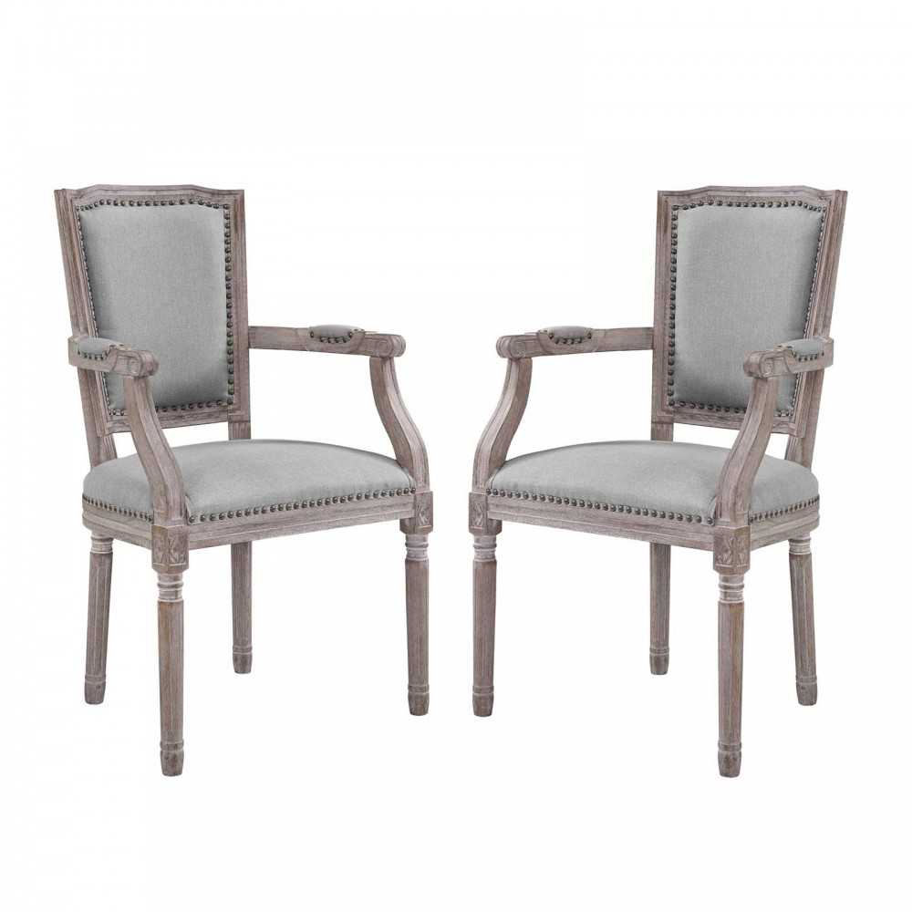 Penchant Dining Armchair Upholstered Fabric Set of 2