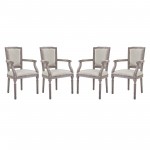 Penchant Dining Armchair Upholstered Fabric Set of 4