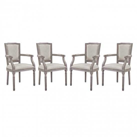 Penchant Dining Armchair Upholstered Fabric Set of 4