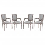 Penchant Dining Armchair Upholstered Fabric Set of 4