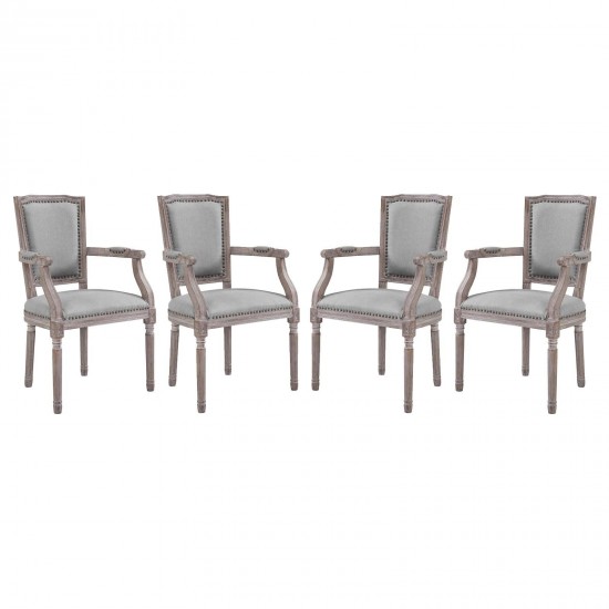 Penchant Dining Armchair Upholstered Fabric Set of 4