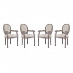 Emanate Dining Armchair Upholstered Fabric Set of 4