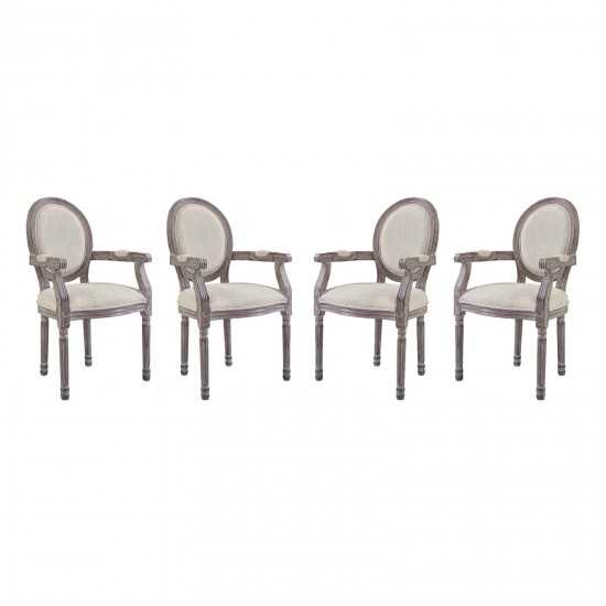 Emanate Dining Armchair Upholstered Fabric Set of 4