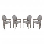 Emanate Dining Armchair Upholstered Fabric Set of 4