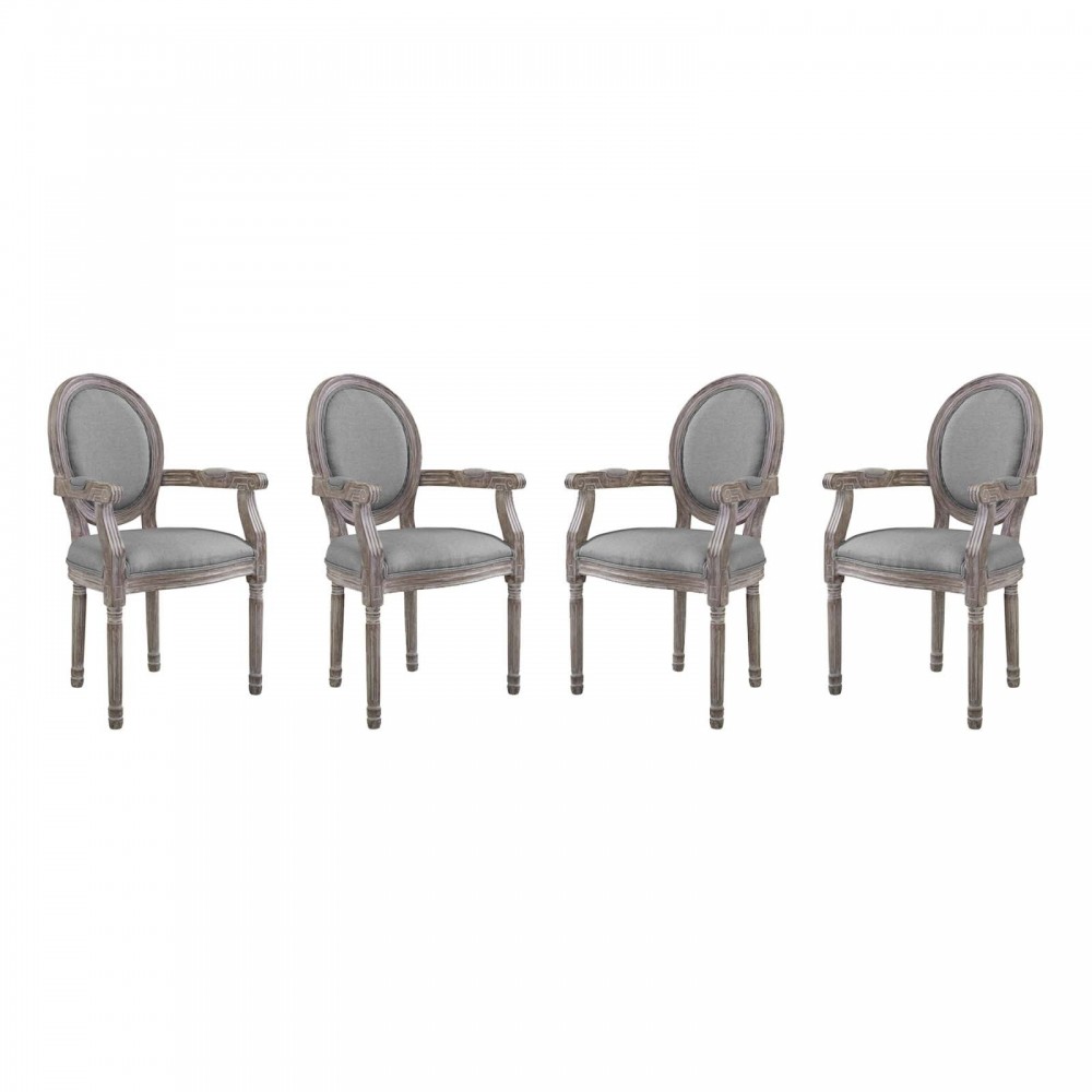 Emanate Dining Armchair Upholstered Fabric Set of 4