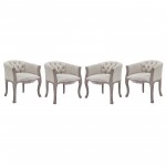 Crown Dining Armchair Upholstered Fabric Set of 4