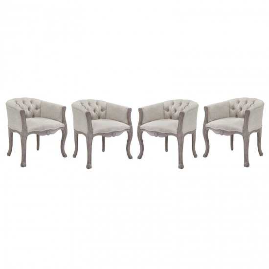 Crown Dining Armchair Upholstered Fabric Set of 4