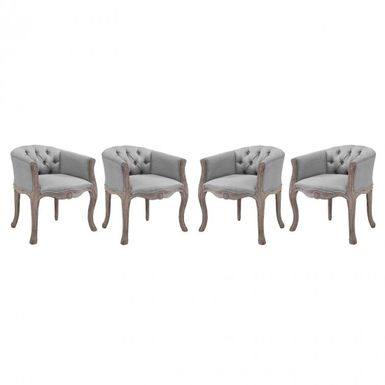 Crown Dining Armchair Upholstered Fabric Set of 4