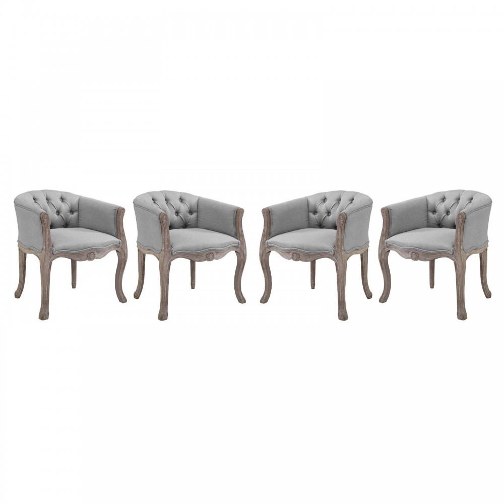 Crown Dining Armchair Upholstered Fabric Set of 4