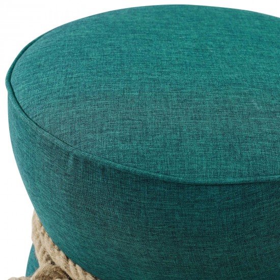 Beat Nautical Rope Upholstered Fabric Ottoman