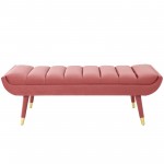 Guess Channel Tufted Performance Velvet Accent Bench