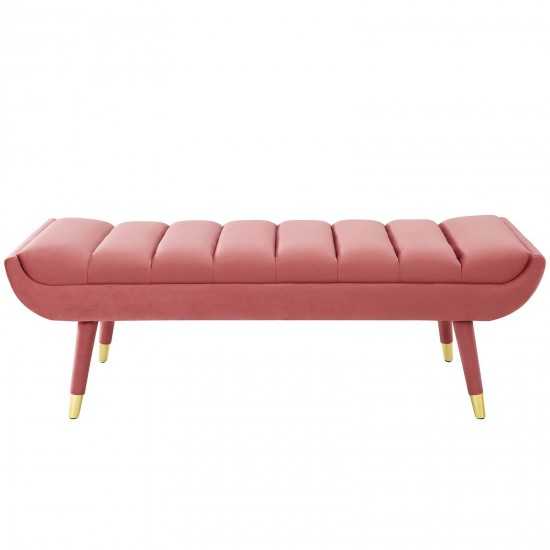 Guess Channel Tufted Performance Velvet Accent Bench