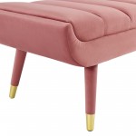 Guess Channel Tufted Performance Velvet Accent Bench