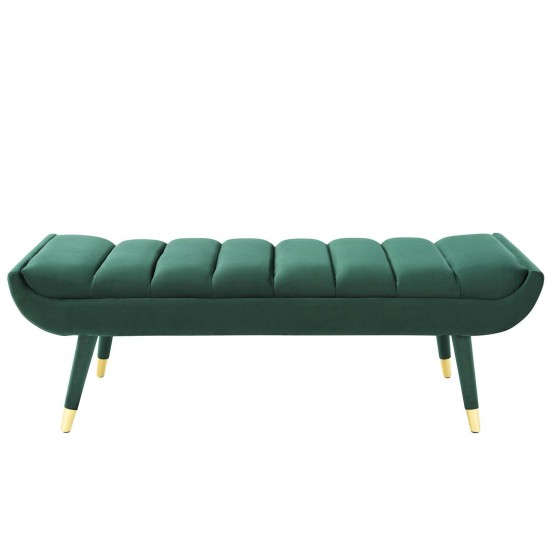 Guess Channel Tufted Performance Velvet Accent Bench