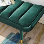 Guess Channel Tufted Performance Velvet Accent Bench