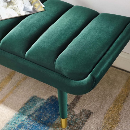 Guess Channel Tufted Performance Velvet Accent Bench