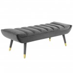 Guess Channel Tufted Performance Velvet Accent Bench