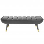 Guess Channel Tufted Performance Velvet Accent Bench