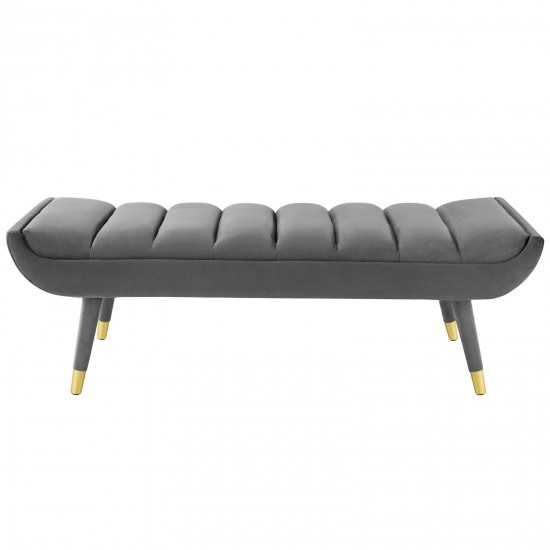 Guess Channel Tufted Performance Velvet Accent Bench