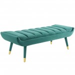 Guess Channel Tufted Performance Velvet Accent Bench