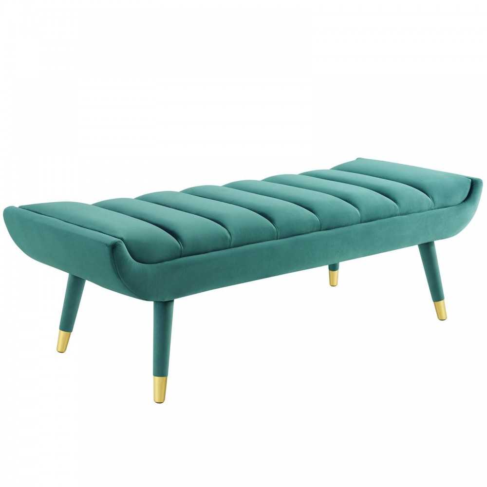 Guess Channel Tufted Performance Velvet Accent Bench