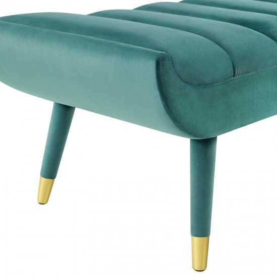 Guess Channel Tufted Performance Velvet Accent Bench