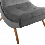 Ramp Upholstered Performance Velvet Lounge Chair and Ottoman Set