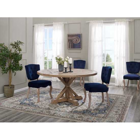 Stitch 59" Round Pine Wood Dining Table