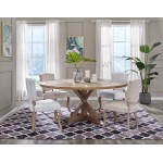 Stitch 71" Round Pine Wood Dining Table