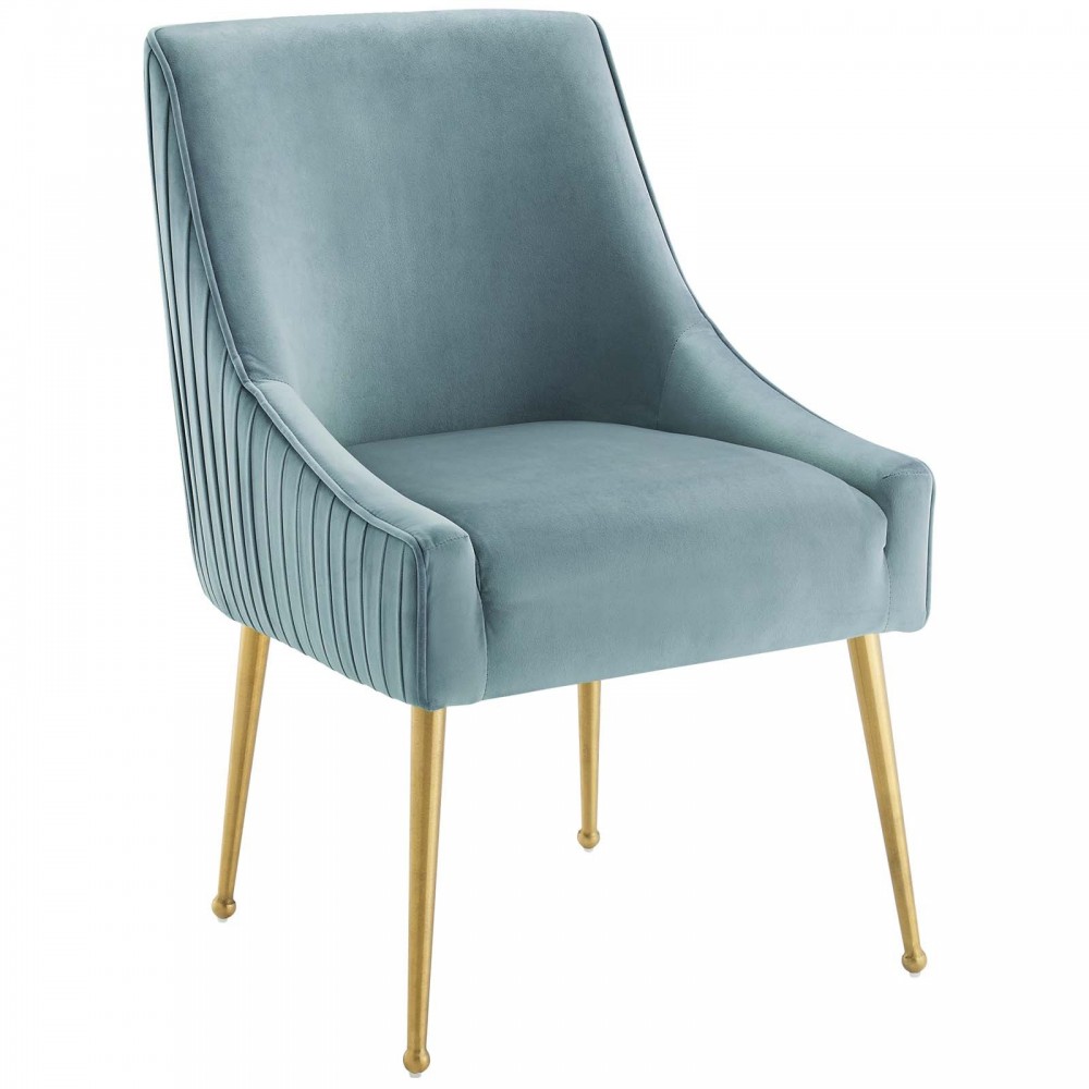 Discern Pleated Back Upholstered Performance Velvet Dining Chair