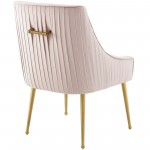 Discern Pleated Back Upholstered Performance Velvet Dining Chair