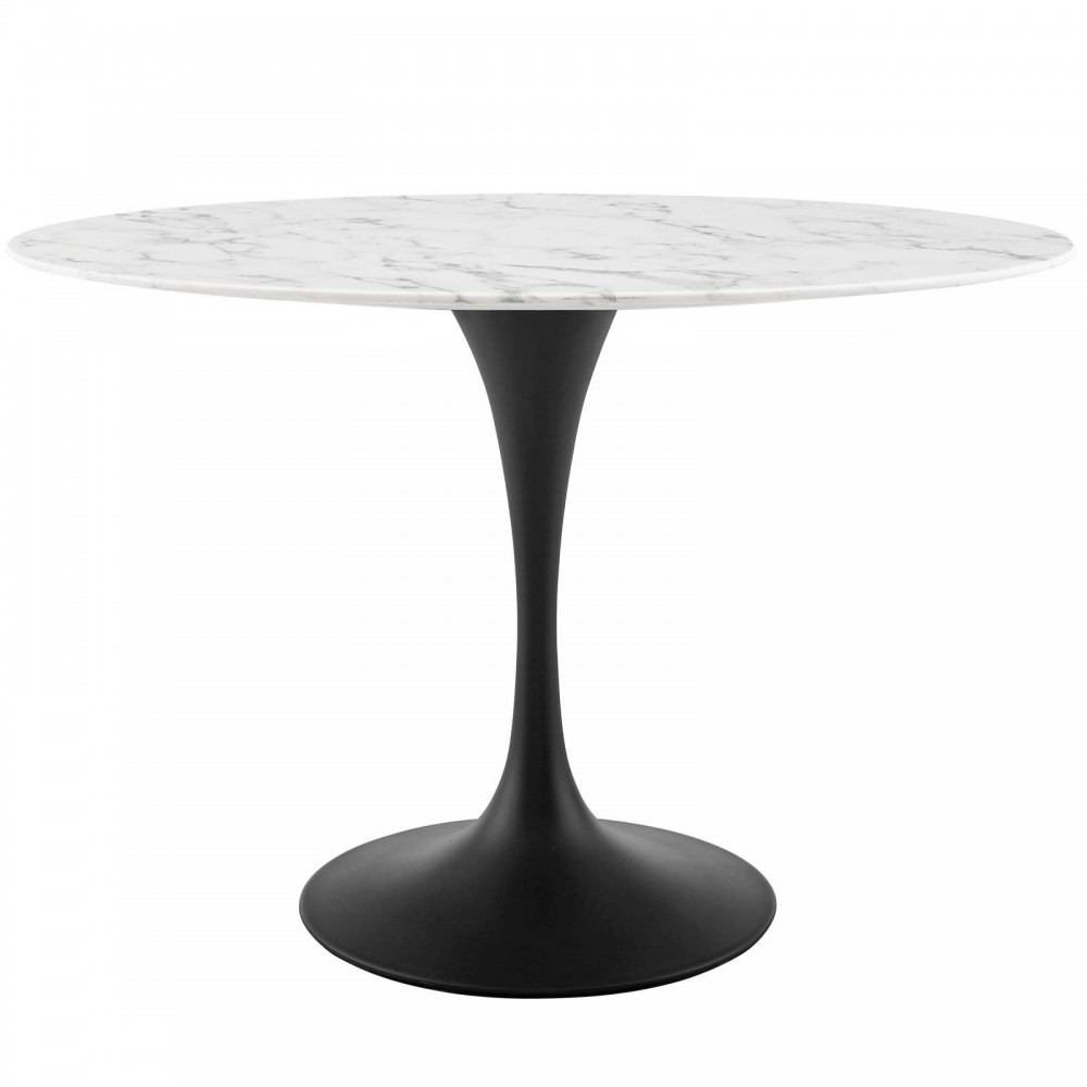 Lippa 48" Oval Artificial Marble Dining Table