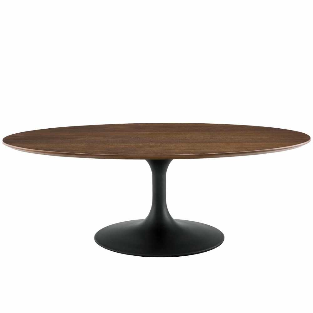 Lippa 48" Oval-Shaped Walnut Coffee Table