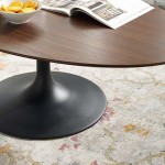 Lippa 48" Oval-Shaped Walnut Coffee Table