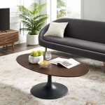 Lippa 48" Oval-Shaped Walnut Coffee Table