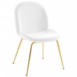 Scoop Gold Stainless Steel Leg Performance Velvet Dining Chair