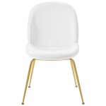 Scoop Gold Stainless Steel Leg Performance Velvet Dining Chair