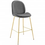 Scoop Gold Stainless Steel Leg Performance Velvet Bar Stool